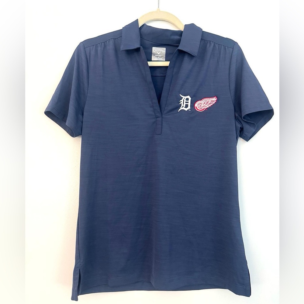 Callaway women’s Opti-Dri Polo- Detroit Sports Crossover Logo- Tigers & Redwings
